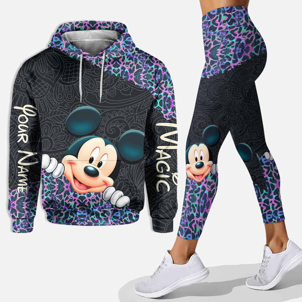 Personalized Holographic Leopard Hoodie & Leggings Set for Kids Hoodie & Leggings GradoCreations