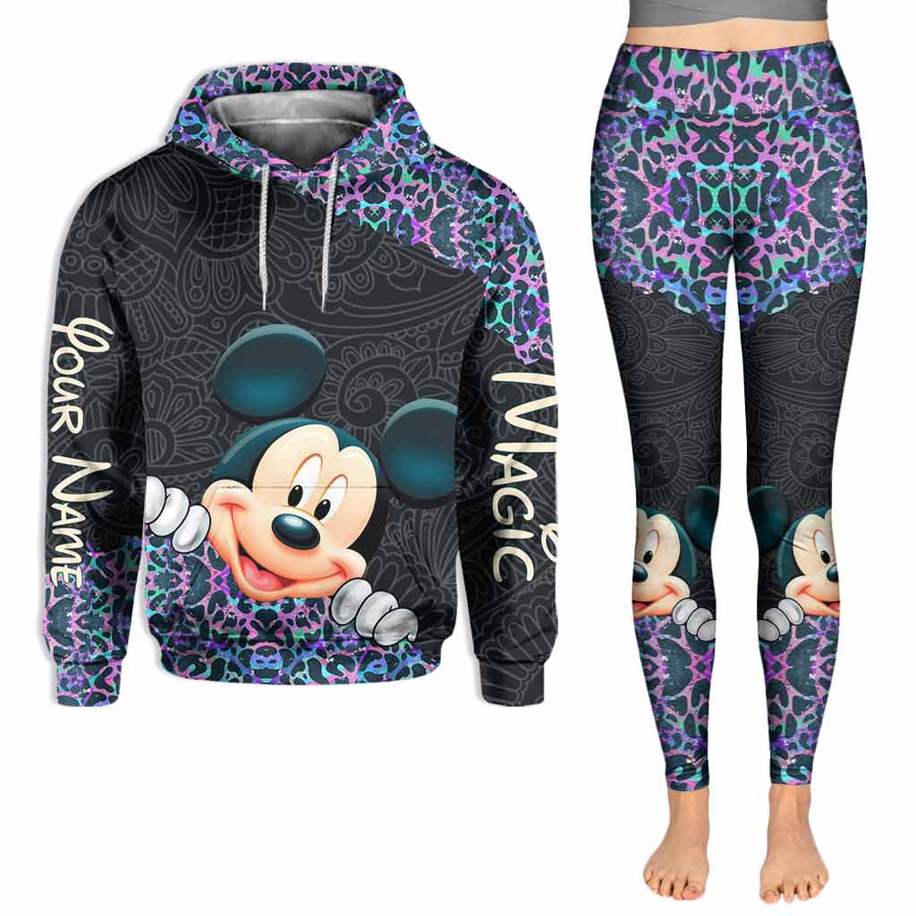 Personalized Holographic Leopard Hoodie & Leggings Set for Kids Hoodie & Leggings GradoCreations