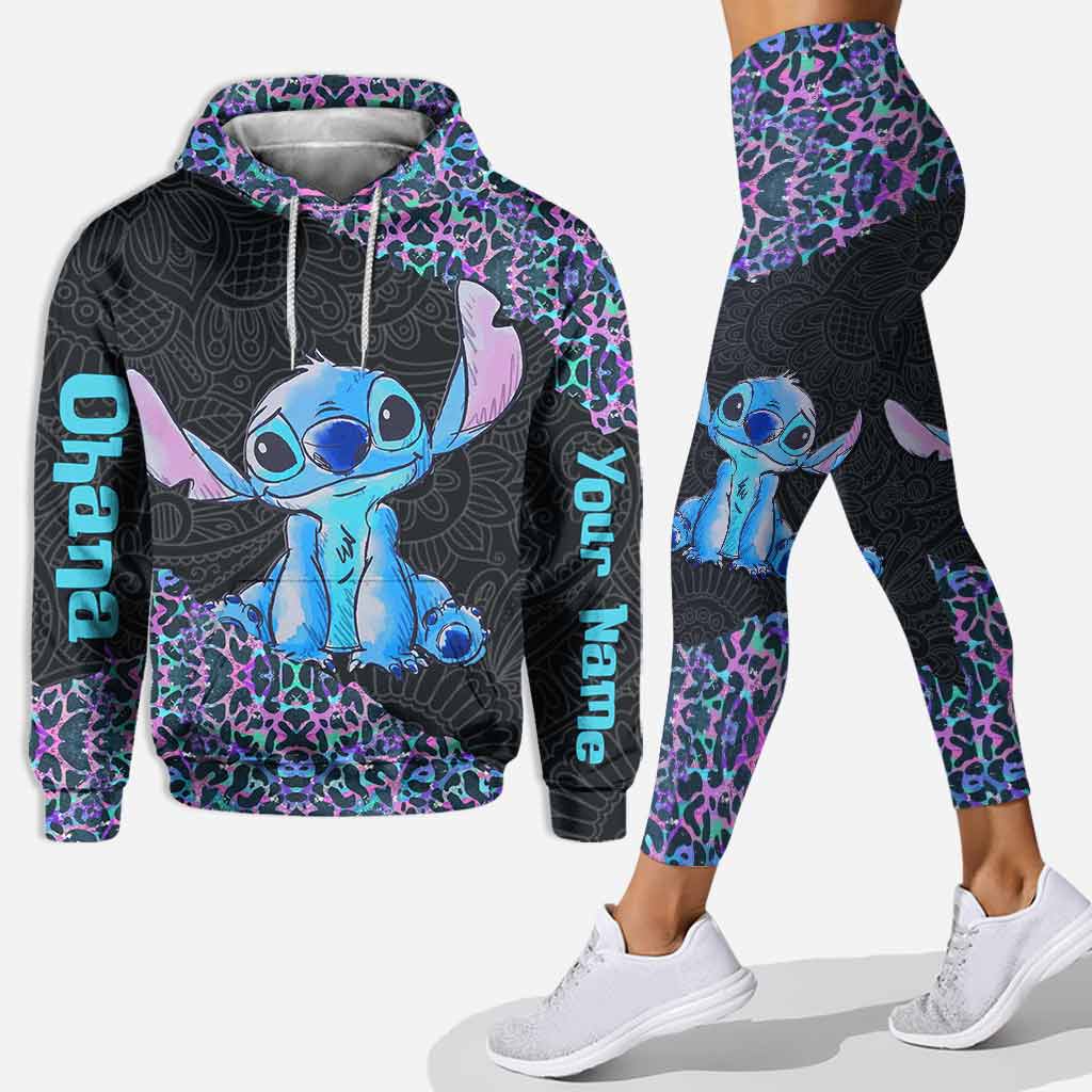 Personalized Holographic Leopard Ohana Hoodie & Leggings Gift Hoodie & Leggings GradoCreations