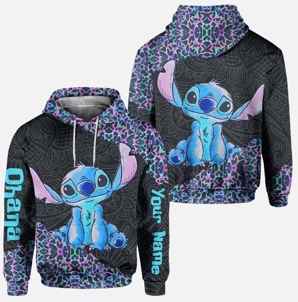 Personalized Holographic Leopard Ohana Hoodie & Leggings Gift Hoodie & Leggings GradoCreations