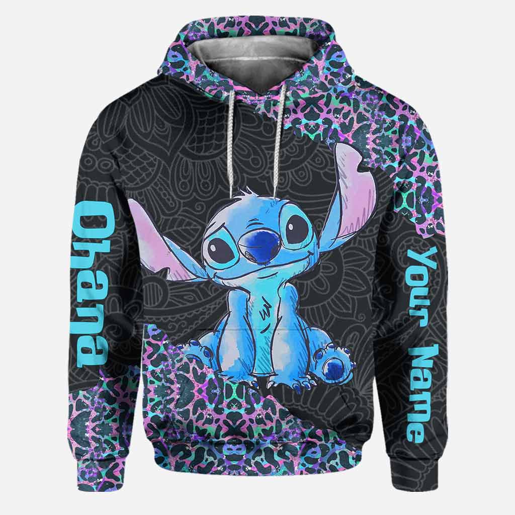 Personalized Holographic Leopard Ohana Hoodie & Leggings Gift Hoodie & Leggings GradoCreations