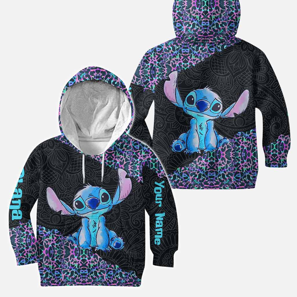 Personalized Holographic Leopard Ohana Hoodie & Leggings Gift Hoodie & Leggings GradoCreations