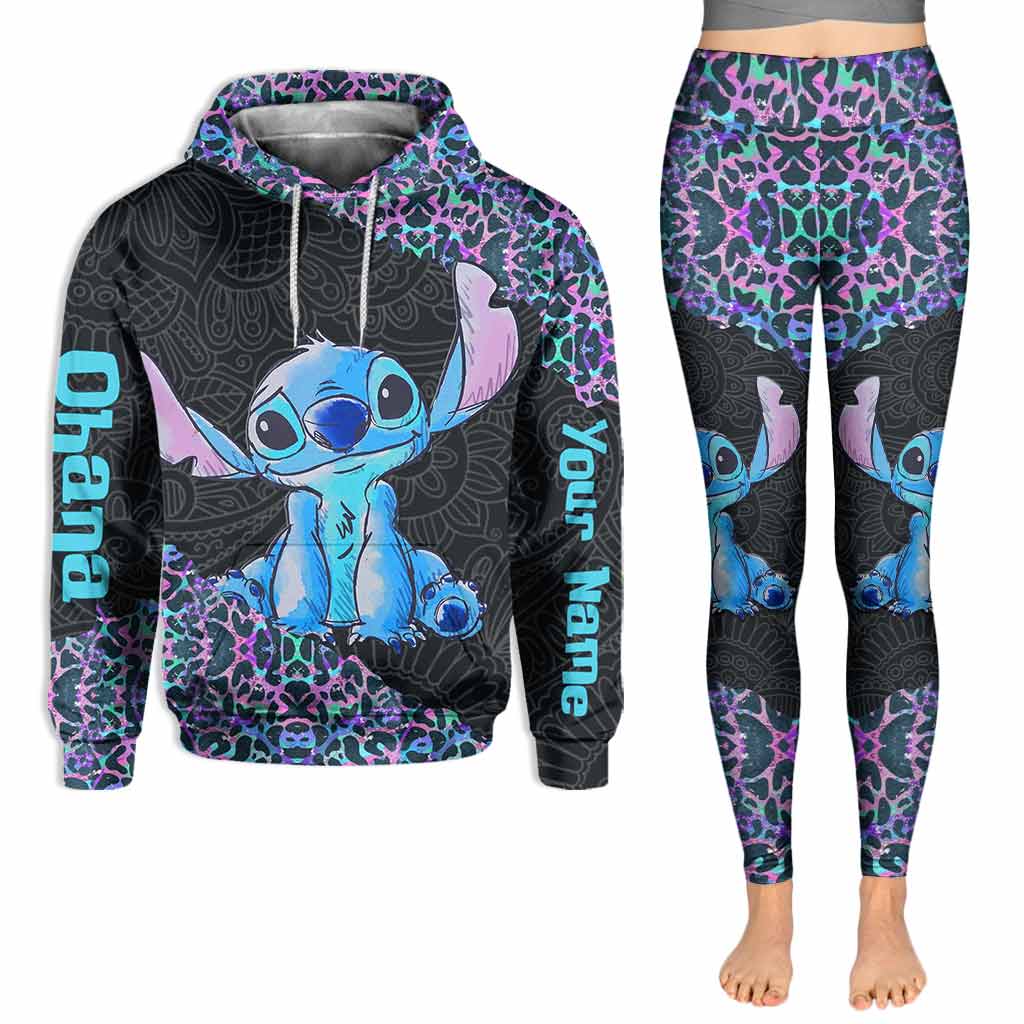 Personalized Holographic Leopard Ohana Hoodie & Leggings Gift Hoodie & Leggings GradoCreations