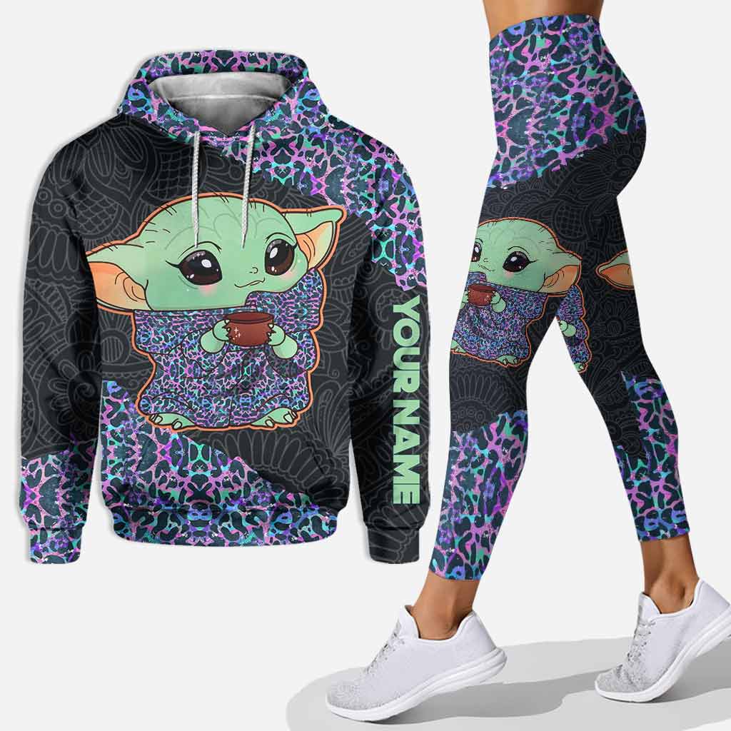 Personalized Holographic Leopard Hoodie and Leggings Set for Women Hoodie & Leggings GradoCreations