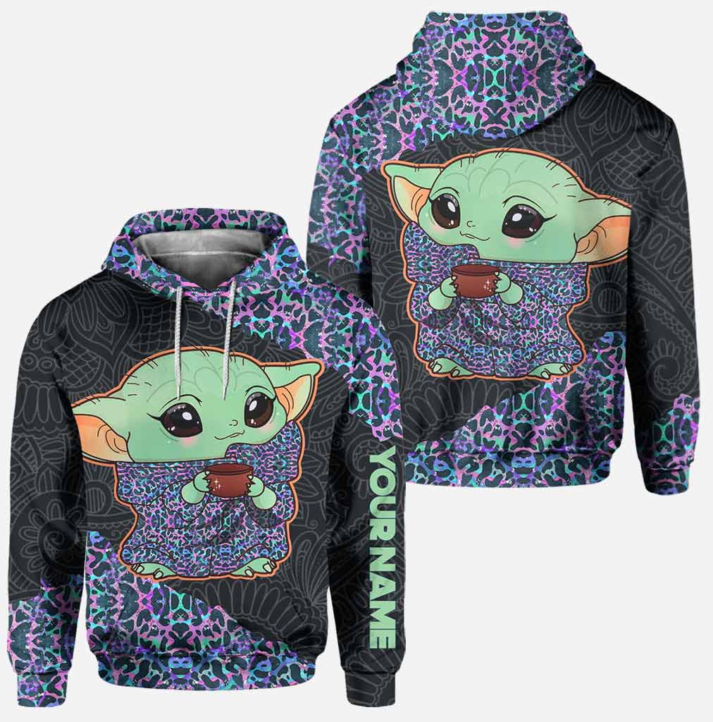 Personalized Holographic Leopard Hoodie and Leggings Set for Women Hoodie & Leggings GradoCreations