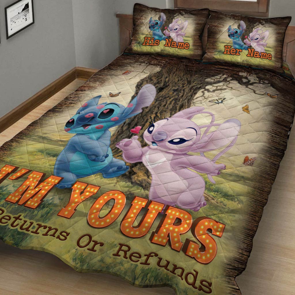 Personalized Quilt Set with Couple's Names Ideal for Anniversary or Valentine's Day Quilt Set GradoCreations