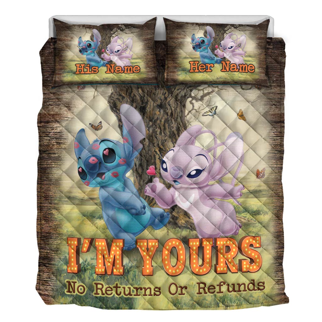 Personalized Quilt Set with Couple's Names Ideal for Anniversary or Valentine's Day Quilt Set GradoCreations