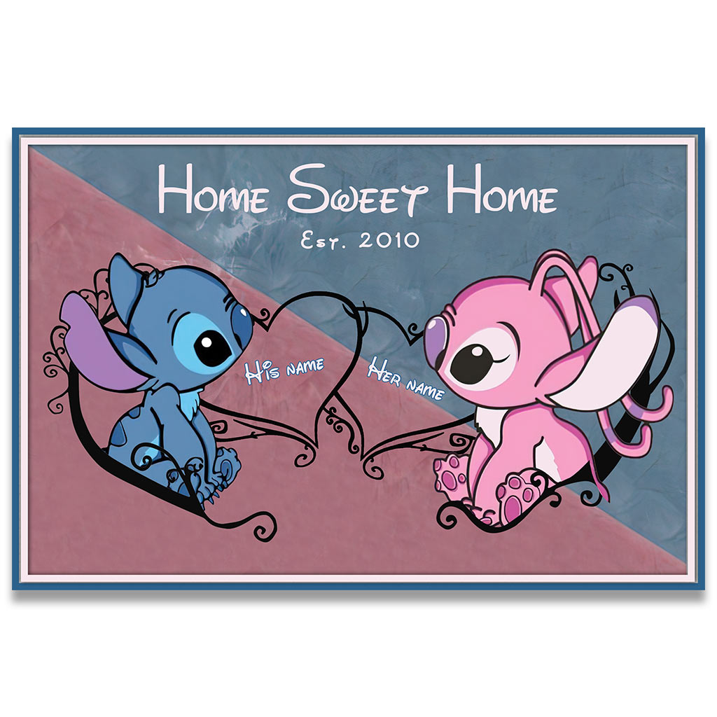 Personalized Home Sweet Home Doormat Custom Couple Gift Doormat GradoCreations