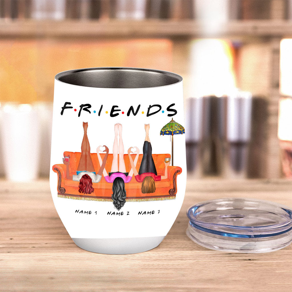 Personalized Bestie Wine Tumbler Custom Name Gift for Friends Wine Tumbler GradoCreations