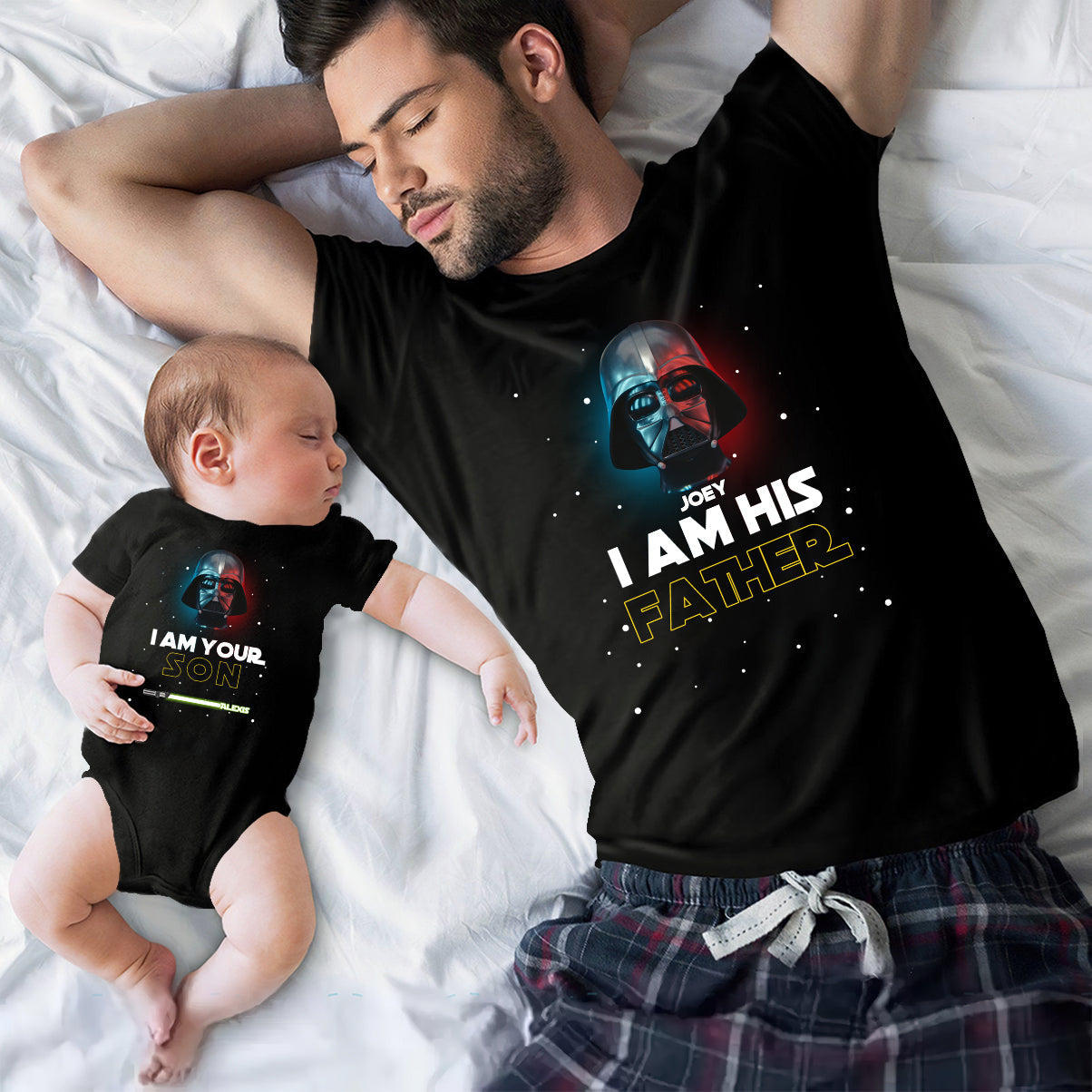 Personalized Star Wars Father and Son T-Shirt & Onesie Set Gift T-shirt And Baby Onesie GradoCreations