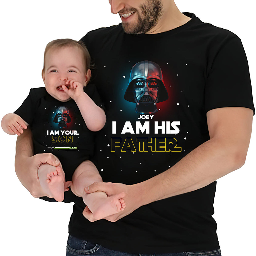 Personalized Star Wars Father and Son T-Shirt & Onesie Set Gift T-shirt And Baby Onesie GradoCreations