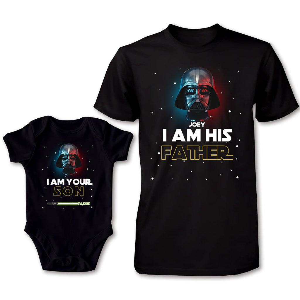 Personalized Star Wars Father and Son T-Shirt & Onesie Set Gift T-shirt And Baby Onesie GradoCreations