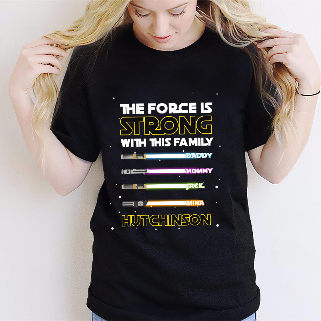 Personalized Family T-Shirt Custom Name The Force Is Strong Gift T-shirt & Hoodie GradoCreations