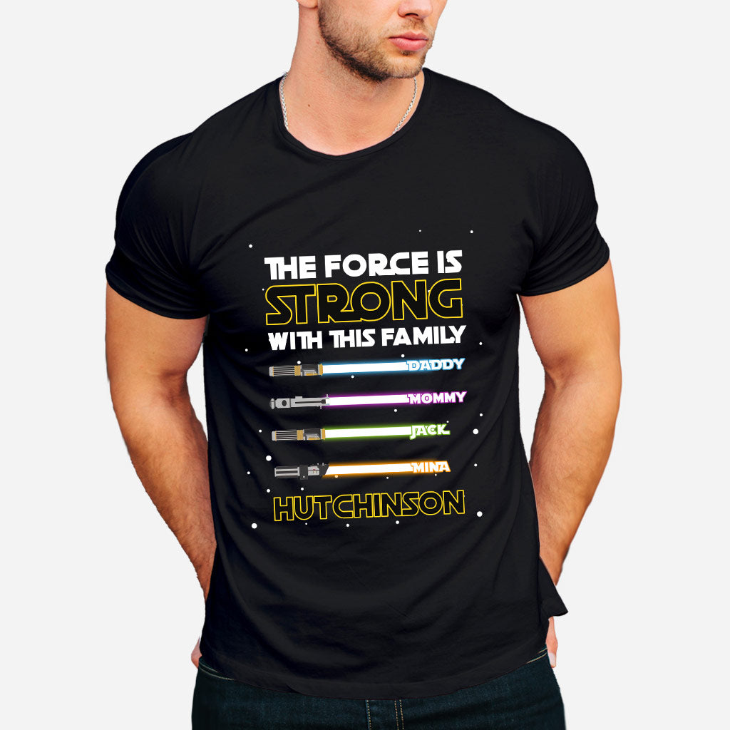 Personalized Family T-Shirt Custom Name The Force Is Strong Gift T-shirt & Hoodie GradoCreations