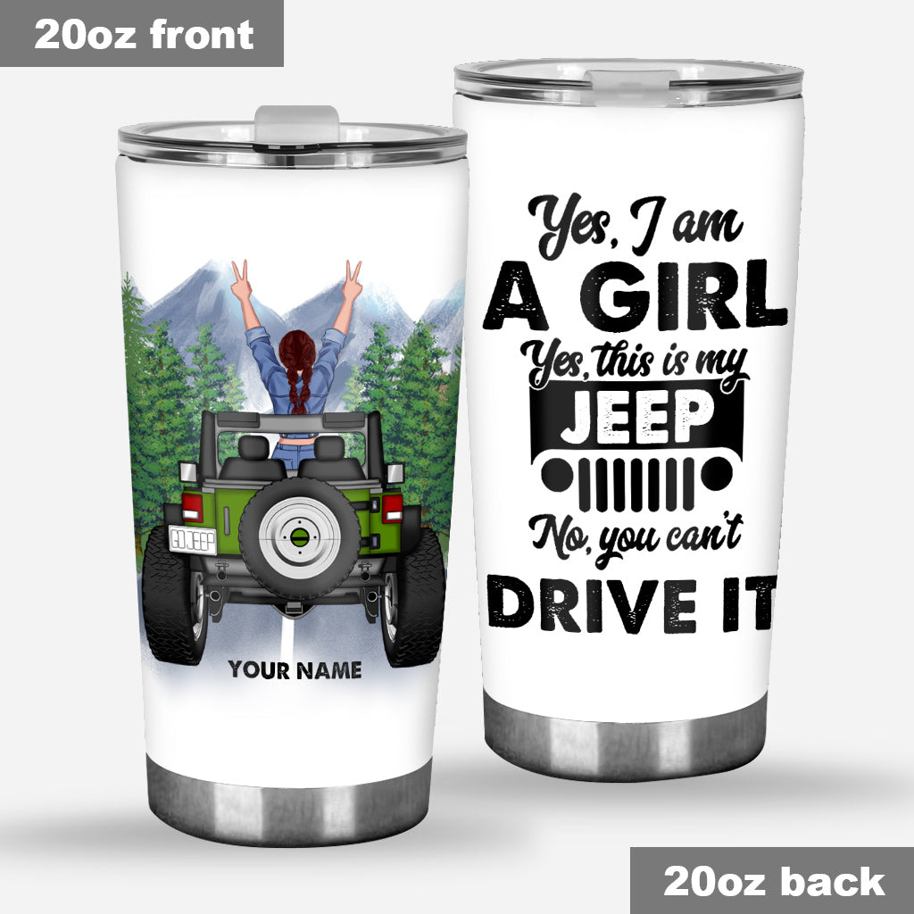 Personalized Jeep Tumbler Yes I'm A Girl Custom Name Gift Tumbler GradoCreations