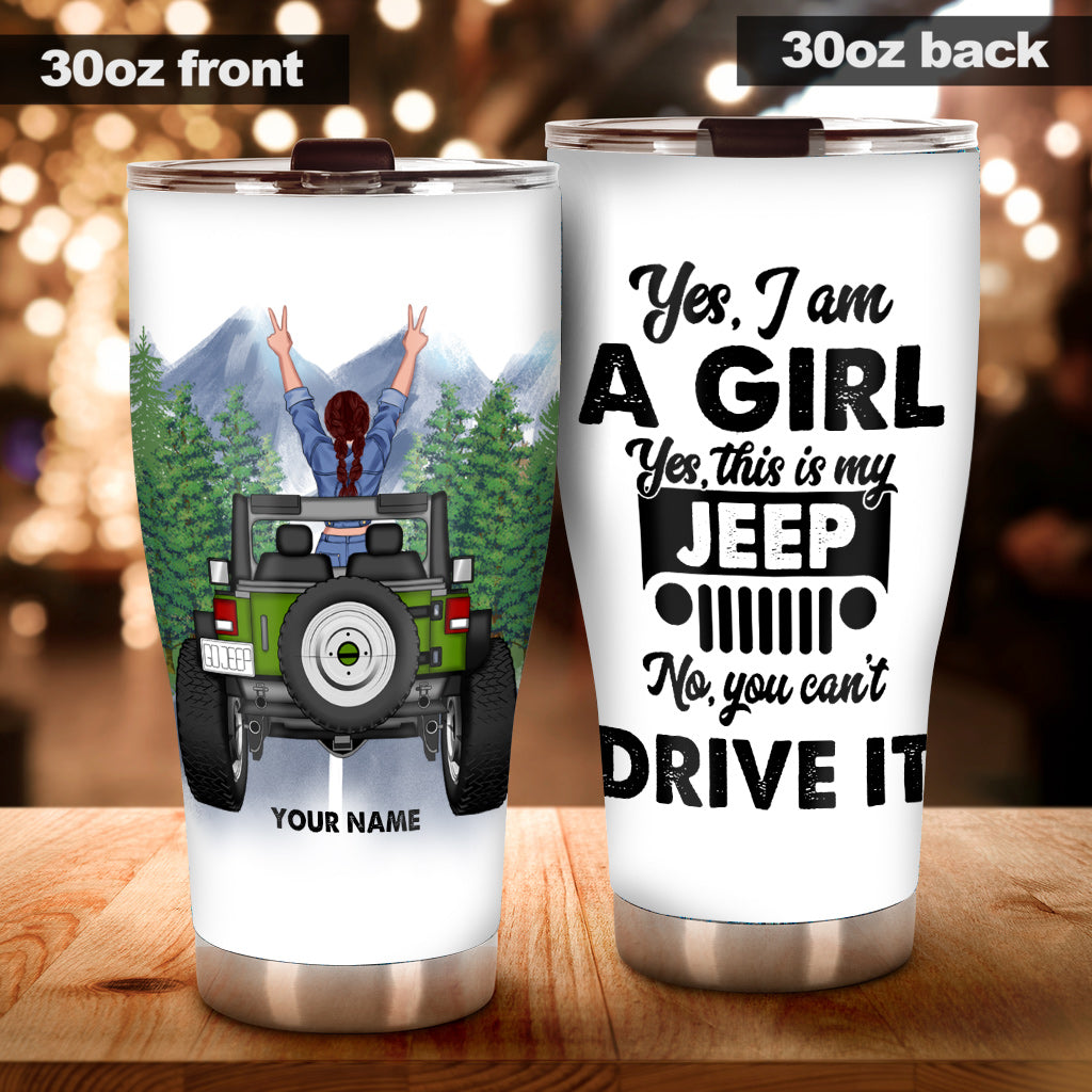 Personalized Jeep Tumbler Yes I'm A Girl Custom Name Gift Tumbler GradoCreations