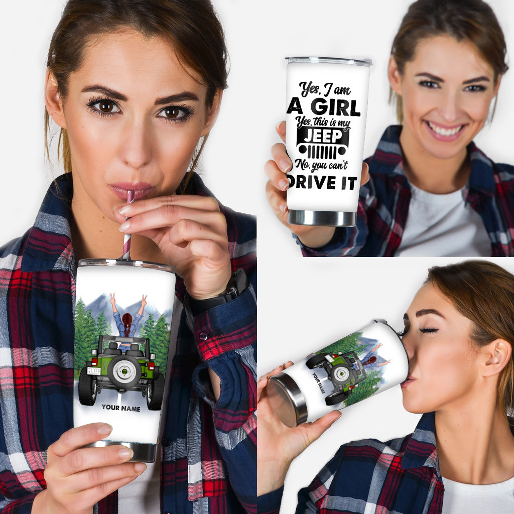 Personalized Jeep Tumbler Yes I'm A Girl Custom Name Gift Tumbler GradoCreations