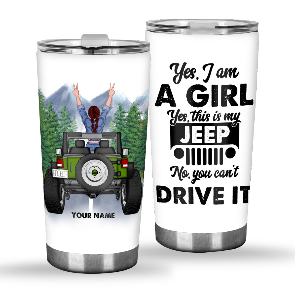 Personalized Jeep Tumbler Yes I'm A Girl Custom Name Gift Tumbler GradoCreations