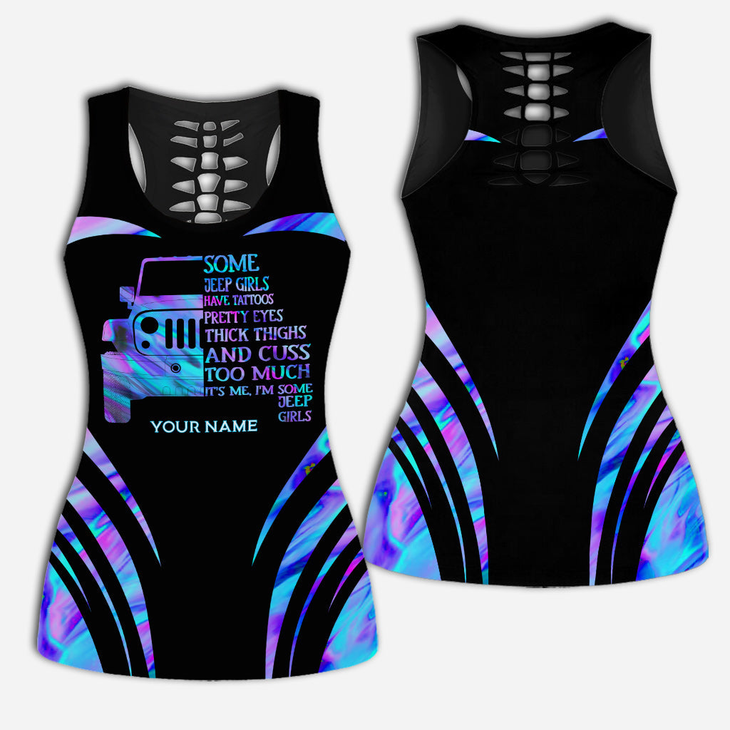Personalized Hollow Tank Top & Leggings Custom Name Gift for Girls Hollow Tank & Leggings GradoCreations