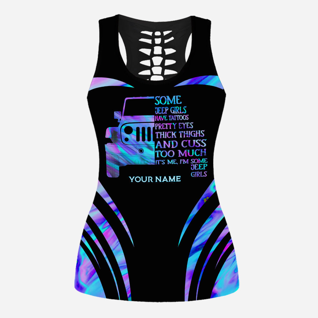 Personalized Hollow Tank Top & Leggings Custom Name Gift for Girls Hollow Tank & Leggings GradoCreations