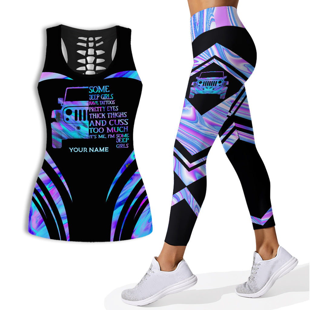 Personalized Hollow Tank Top & Leggings Custom Name Gift for Girls Hollow Tank & Leggings GradoCreations