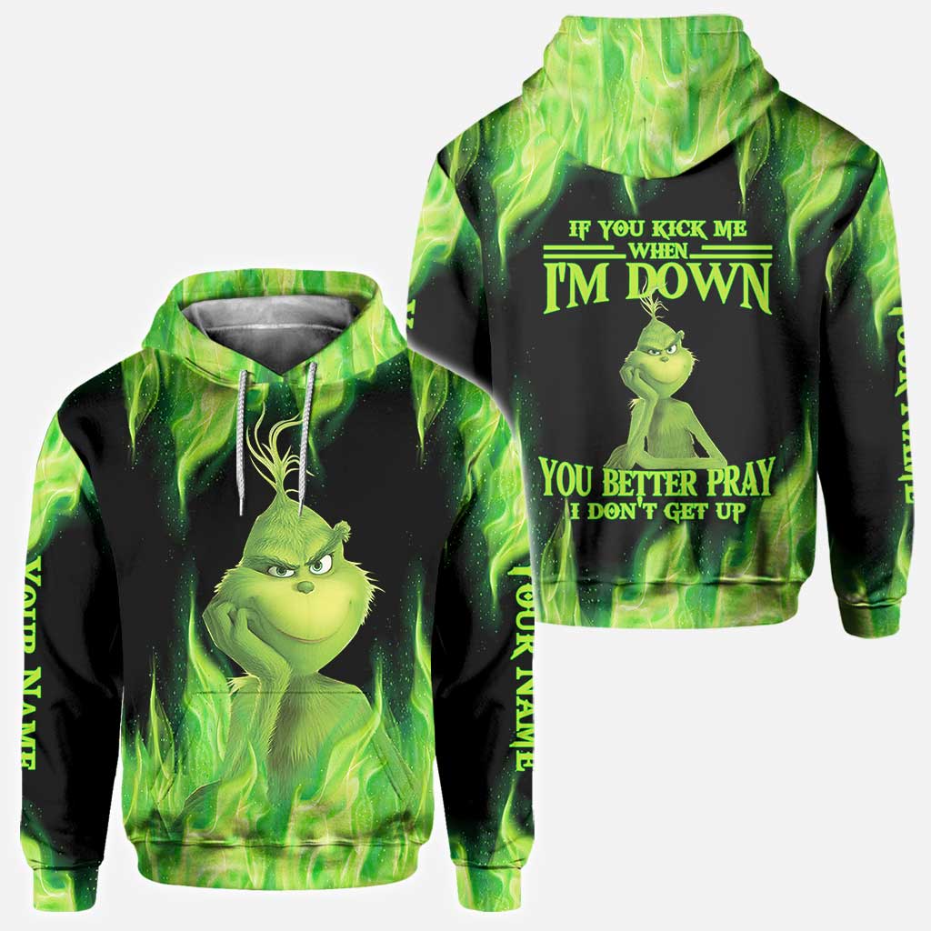Personalized Grinch Christmas Hoodie Custom Name Gift Idea All Over Shirt GradoCreations