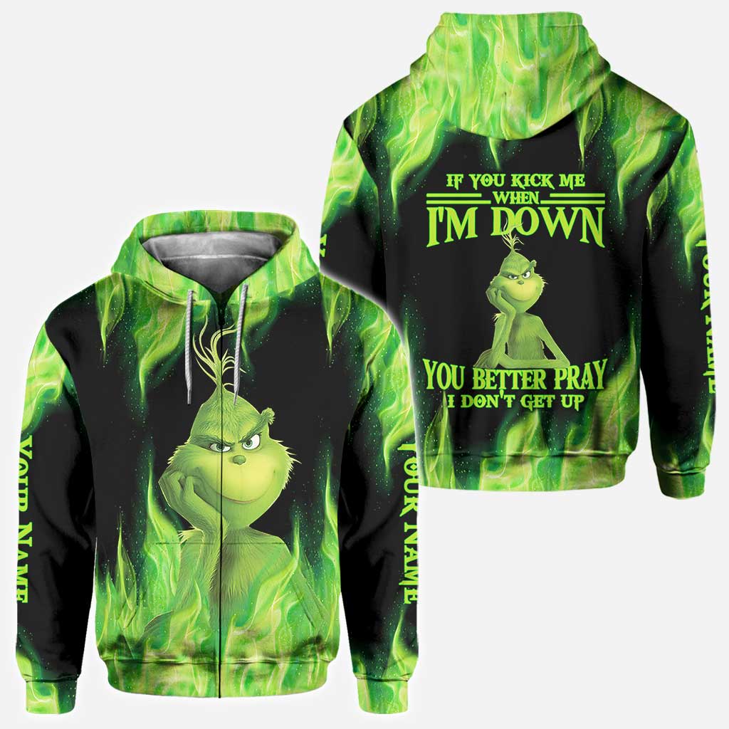 Personalized Grinch Christmas Hoodie Custom Name Gift Idea All Over Shirt GradoCreations