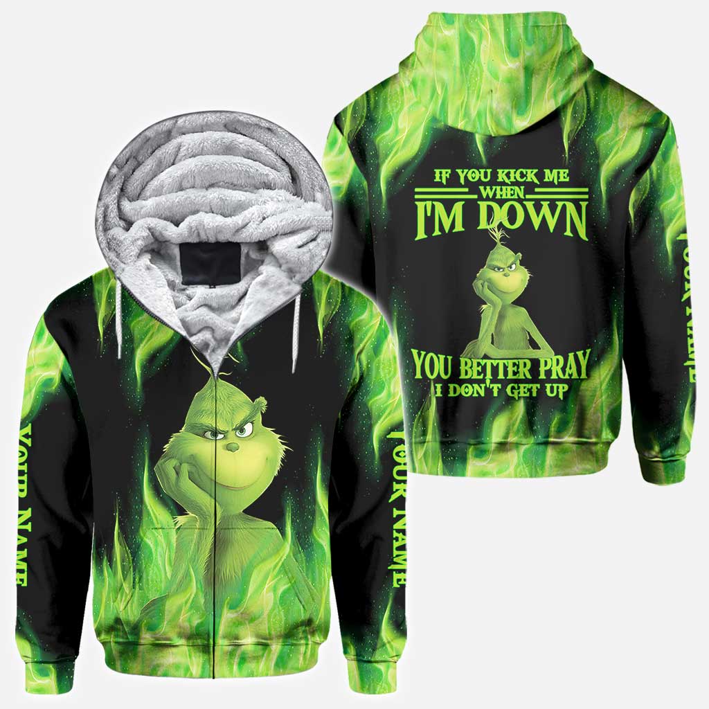 Personalized Grinch Christmas Hoodie Custom Name Gift Idea All Over Shirt GradoCreations