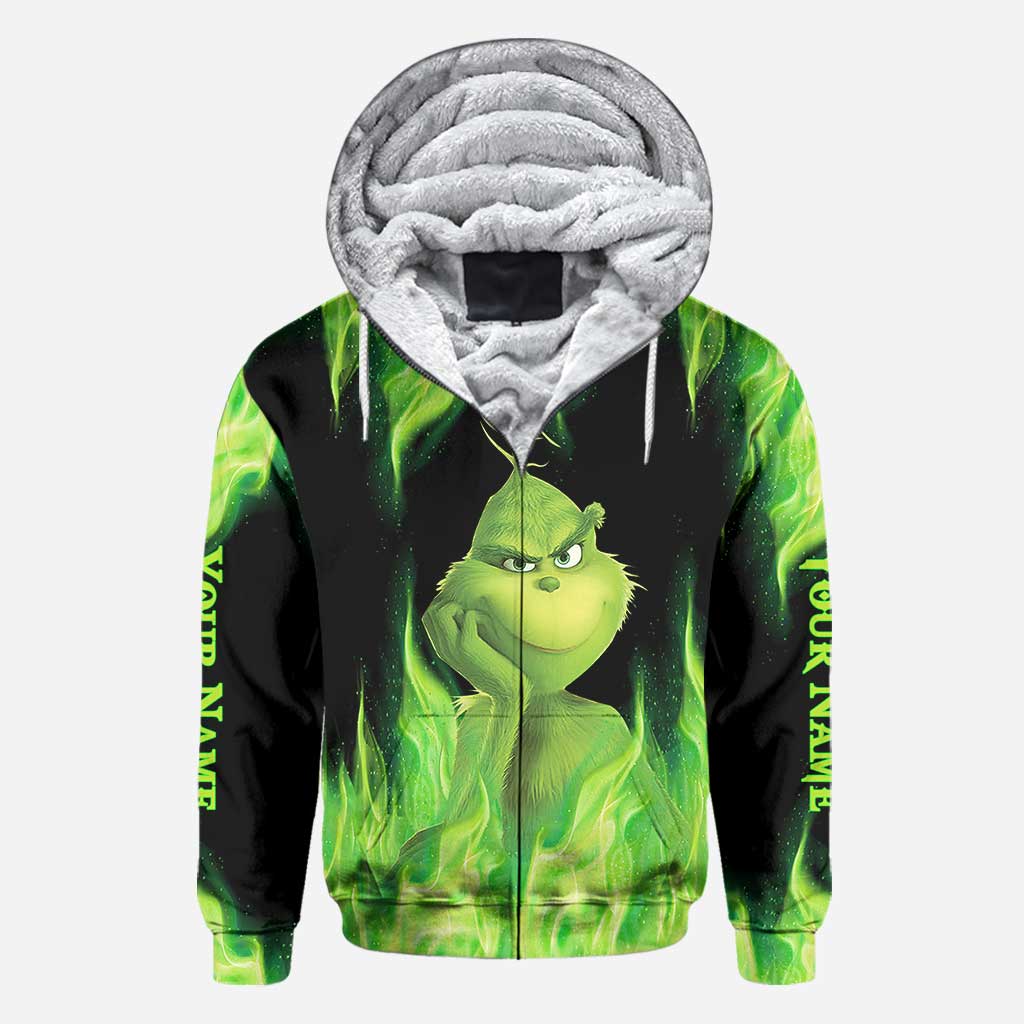 Personalized Grinch Christmas Hoodie Custom Name Gift Idea All Over Shirt GradoCreations