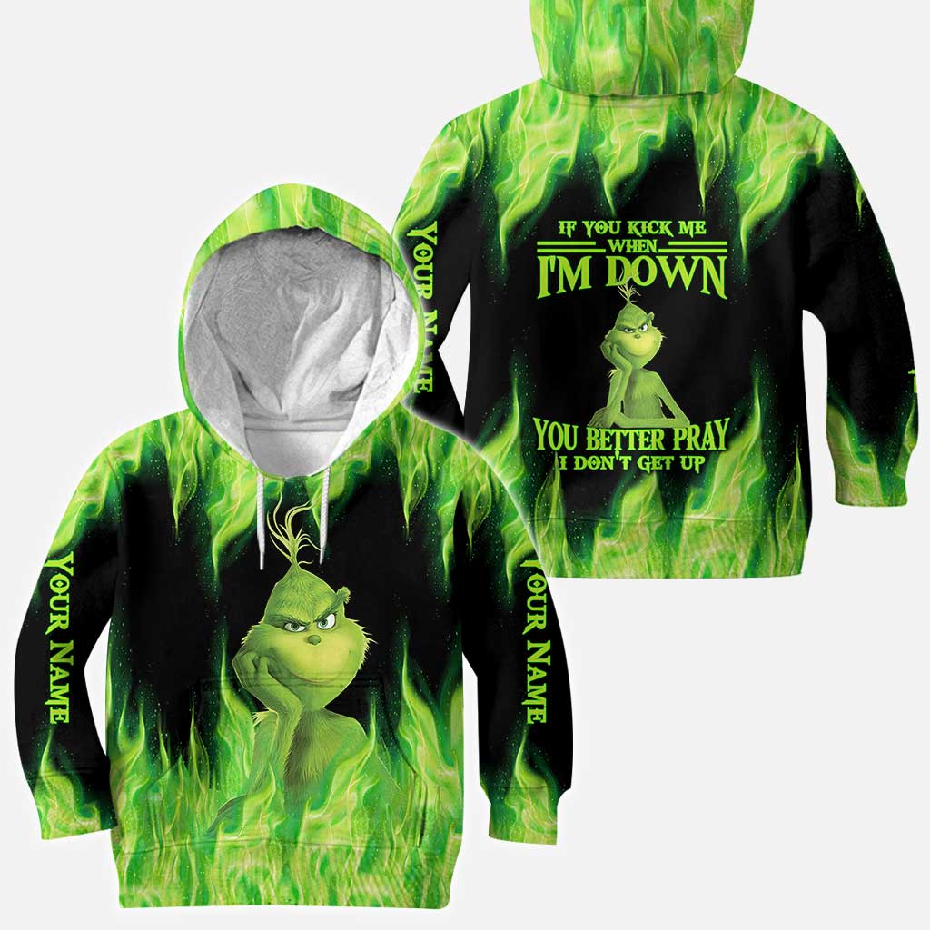 Personalized Grinch Christmas Hoodie Custom Name Gift Idea All Over Shirt GradoCreations