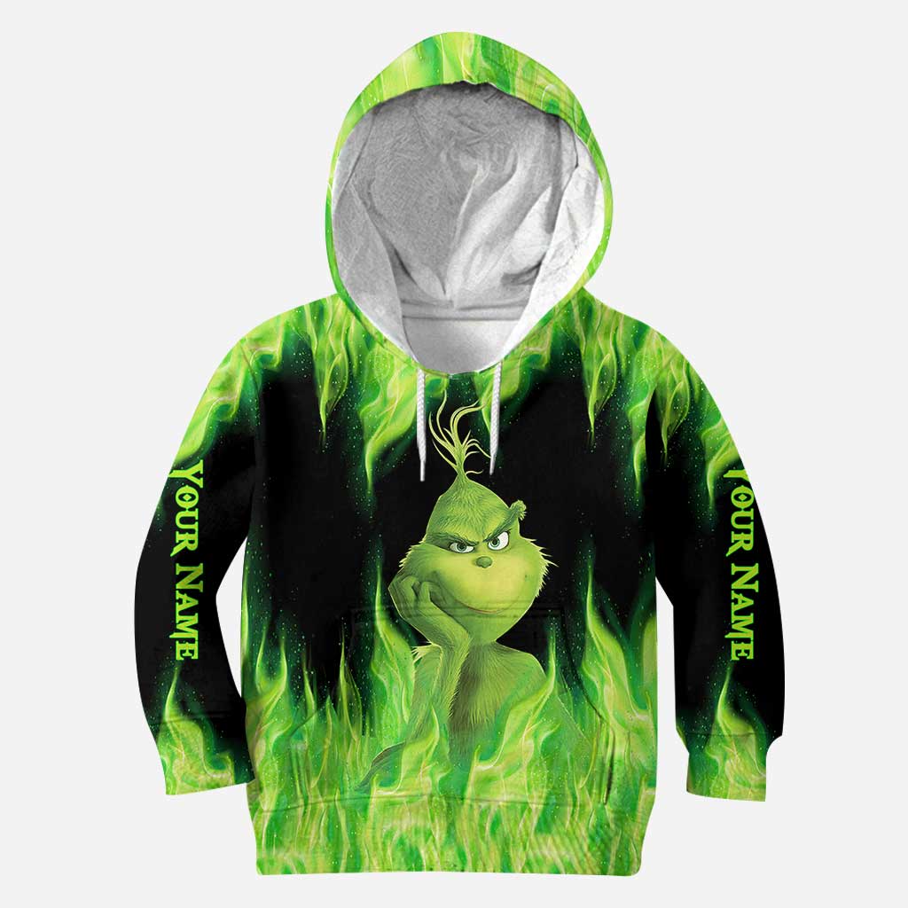 Personalized Grinch Christmas Hoodie Custom Name Gift Idea All Over Shirt GradoCreations