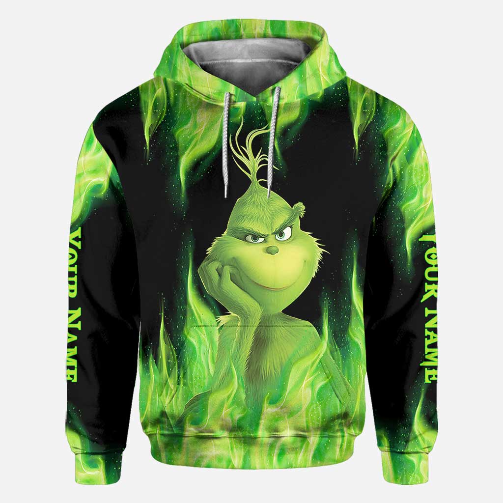 Personalized Grinch Christmas Hoodie Custom Name Gift Idea All Over Shirt GradoCreations