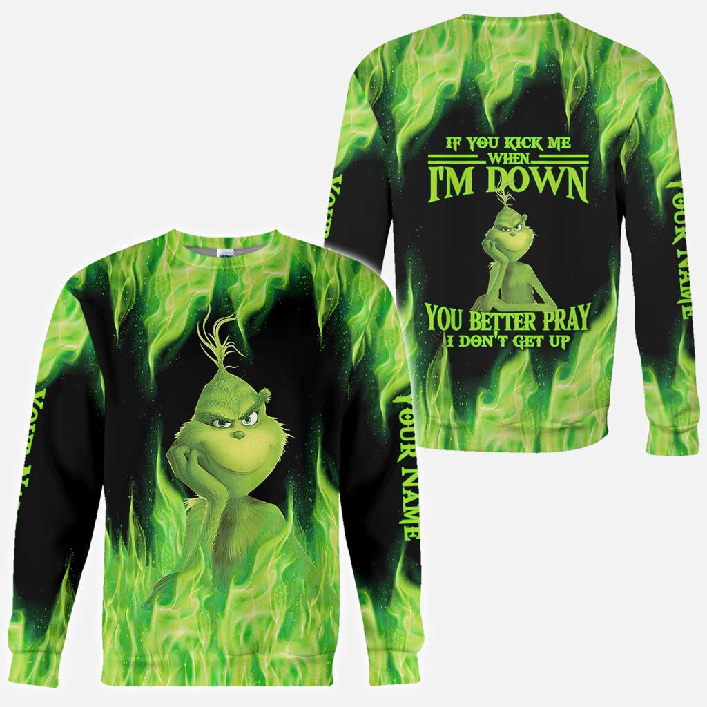 Personalized Grinch Christmas Hoodie Custom Name Gift Idea All Over Shirt GradoCreations
