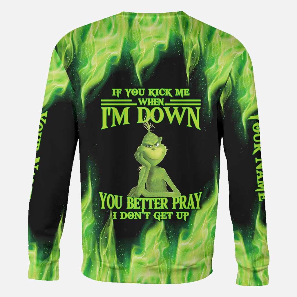 Personalized Grinch Christmas Hoodie Custom Name Gift Idea All Over Shirt GradoCreations