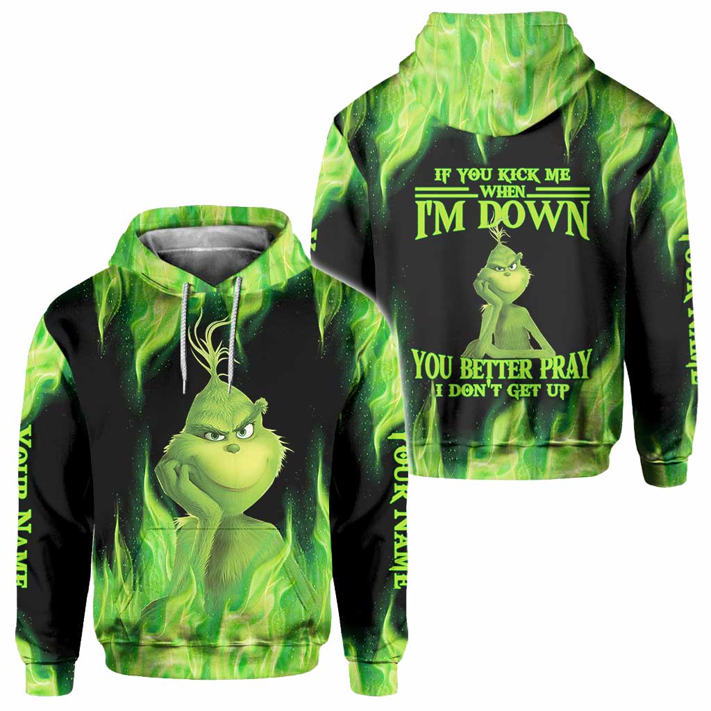 Personalized Grinch Christmas Hoodie Custom Name Gift Idea All Over Shirt GradoCreations
