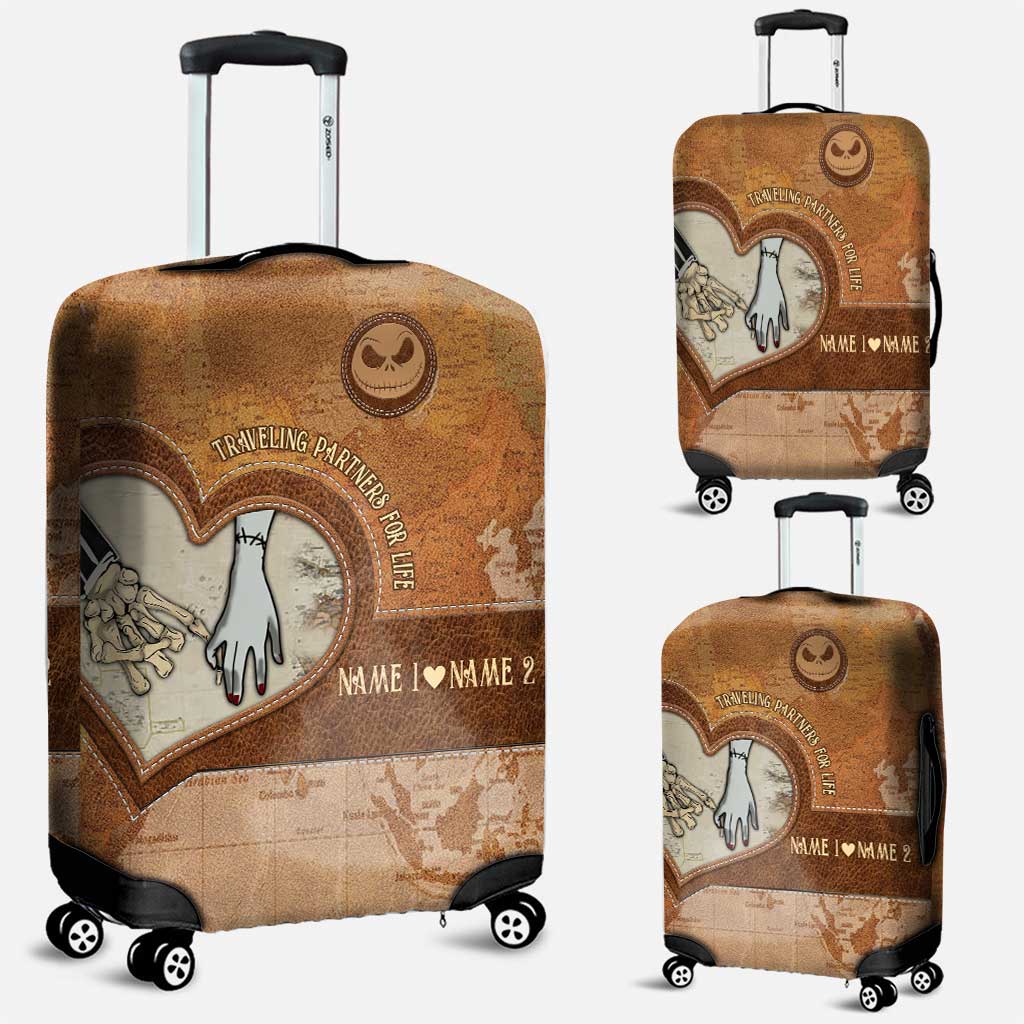 Personalized Luggage Cover Custom Couple Design Travel Gift Luggage Cover GradoCreations
