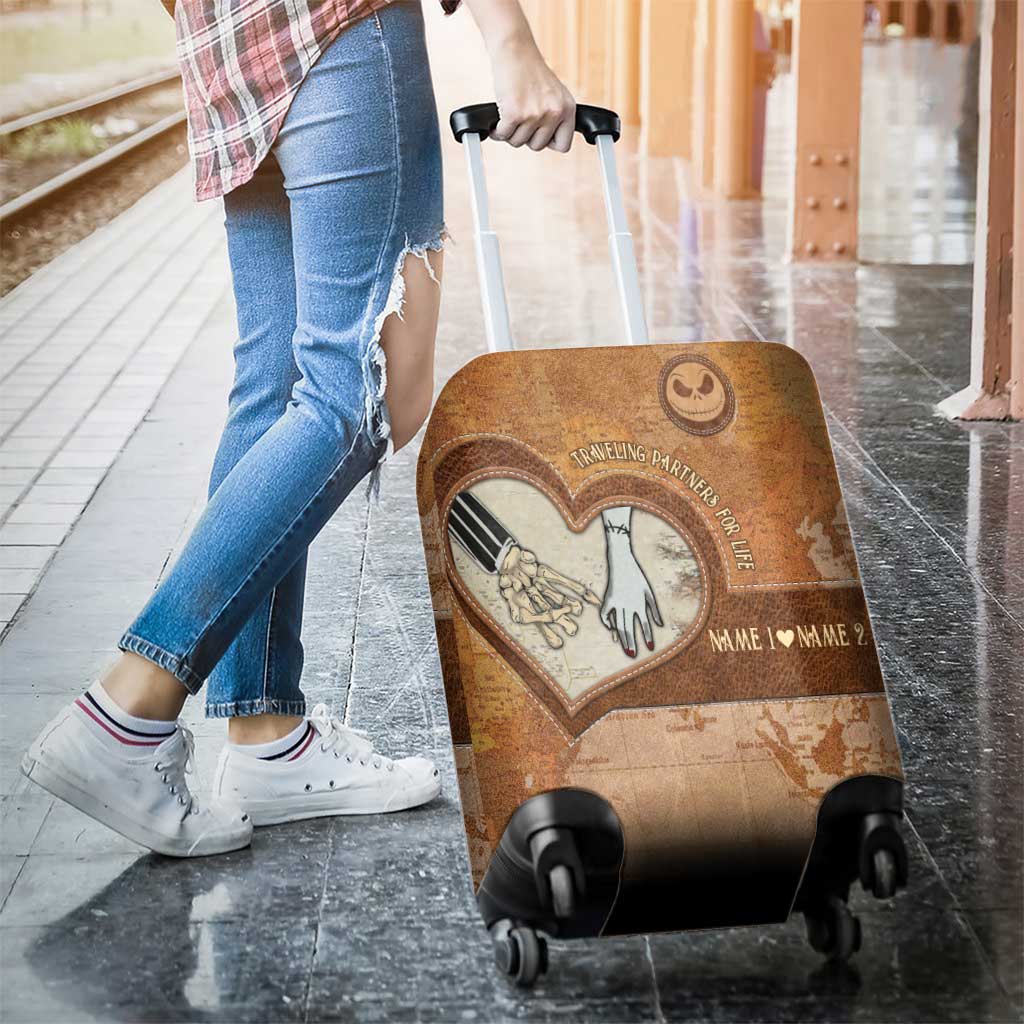 Personalized Luggage Cover Custom Couple Design Travel Gift Luggage Cover GradoCreations