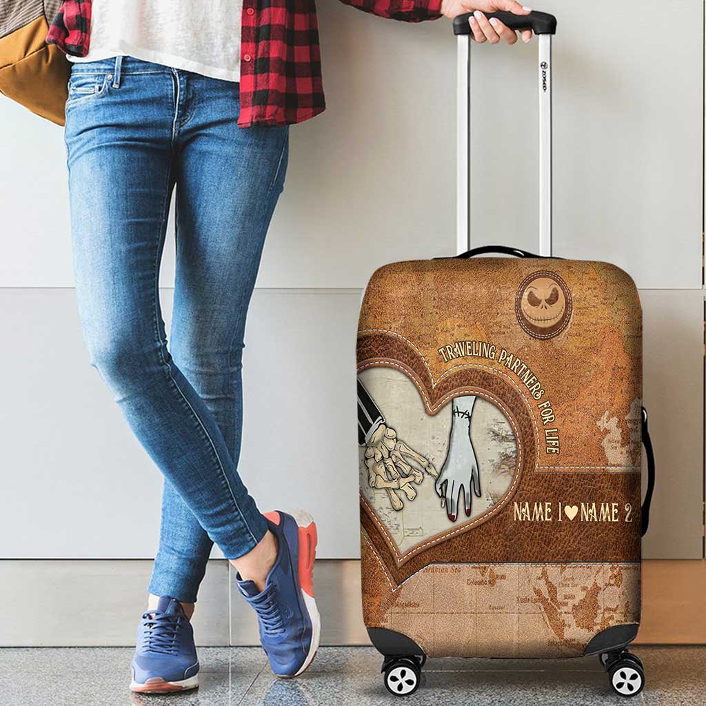 Personalized Luggage Cover Custom Couple Design Travel Gift Luggage Cover GradoCreations