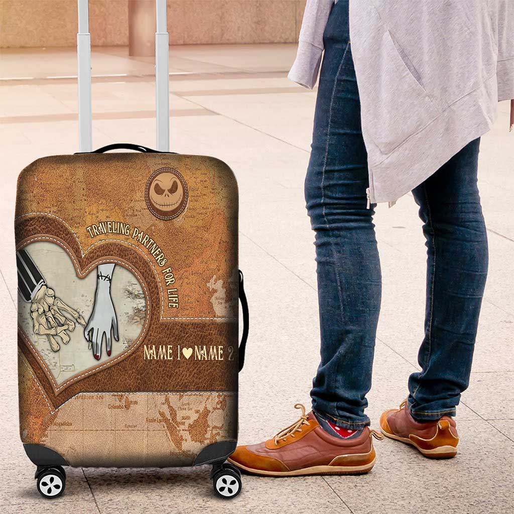 Personalized Luggage Cover Custom Couple Design Travel Gift Luggage Cover GradoCreations