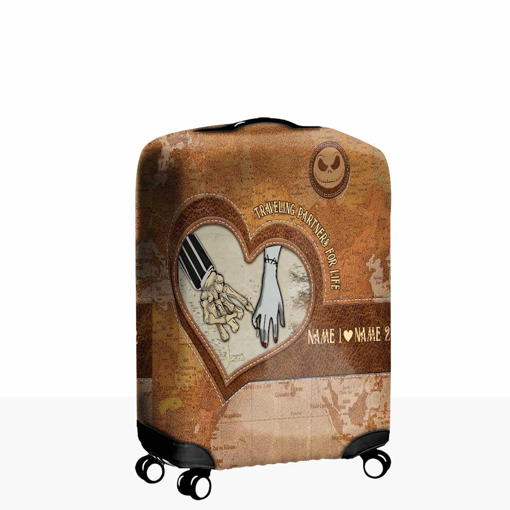Personalized Luggage Cover Custom Couple Design Travel Gift Luggage Cover GradoCreations