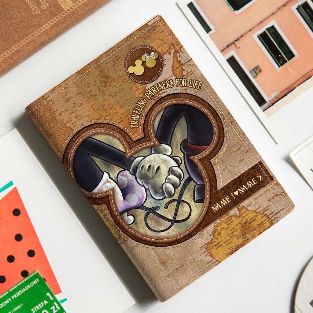 Personalized Mouse Design Passport Holder Custom Names Gift for Couples Passport Holder GradoCreations