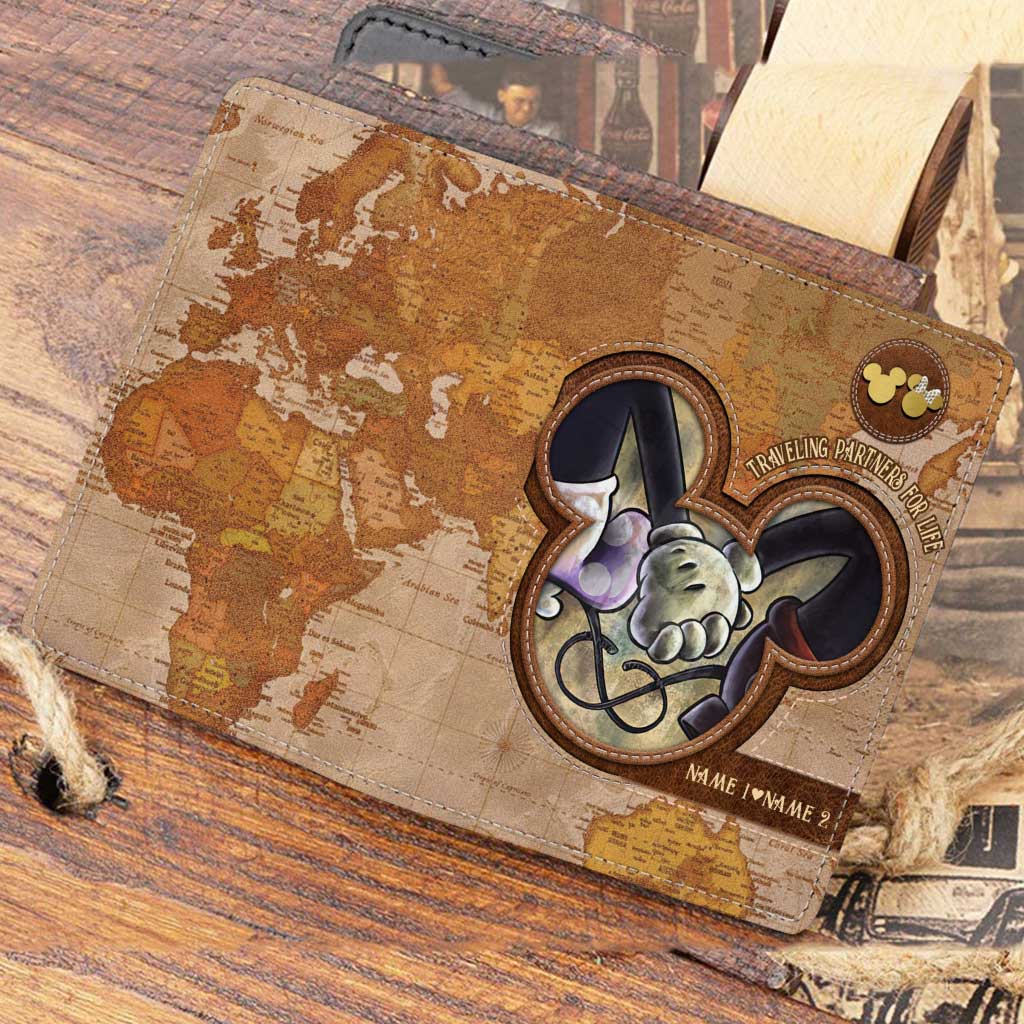 Personalized Mouse Design Passport Holder Custom Names Gift for Couples Passport Holder GradoCreations