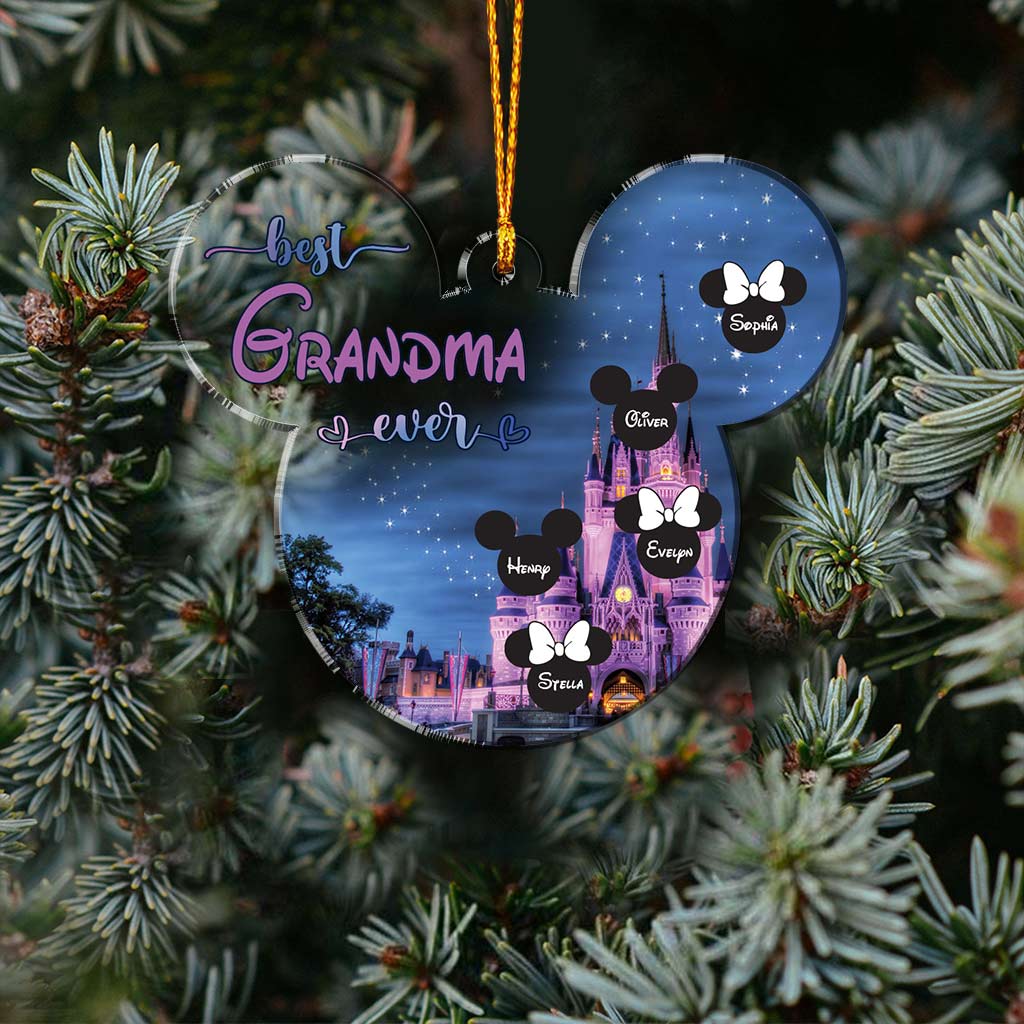 Personalized Transparent Christmas Ornament for Grandma | Custom Name Gift One-sided Ornament GradoCreations