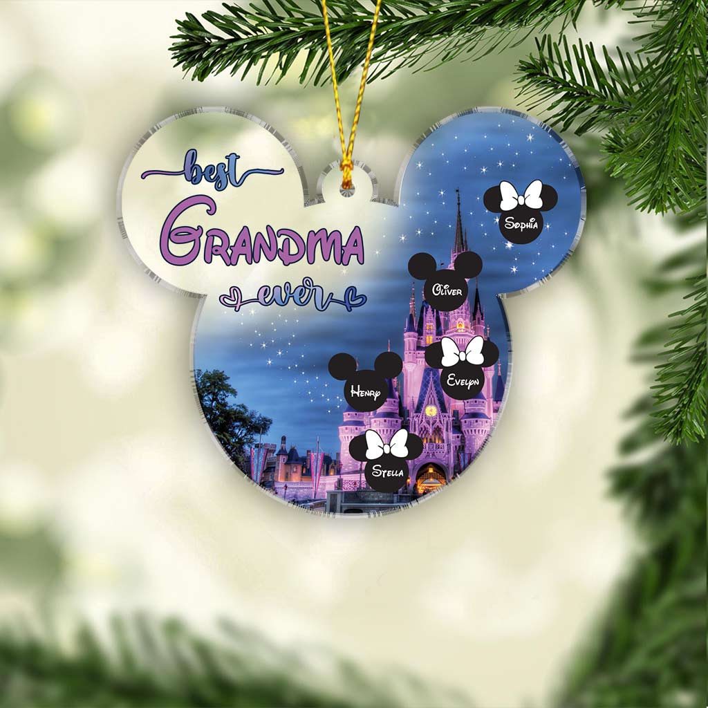 Personalized Transparent Christmas Ornament for Grandma | Custom Name Gift One-sided Ornament GradoCreations