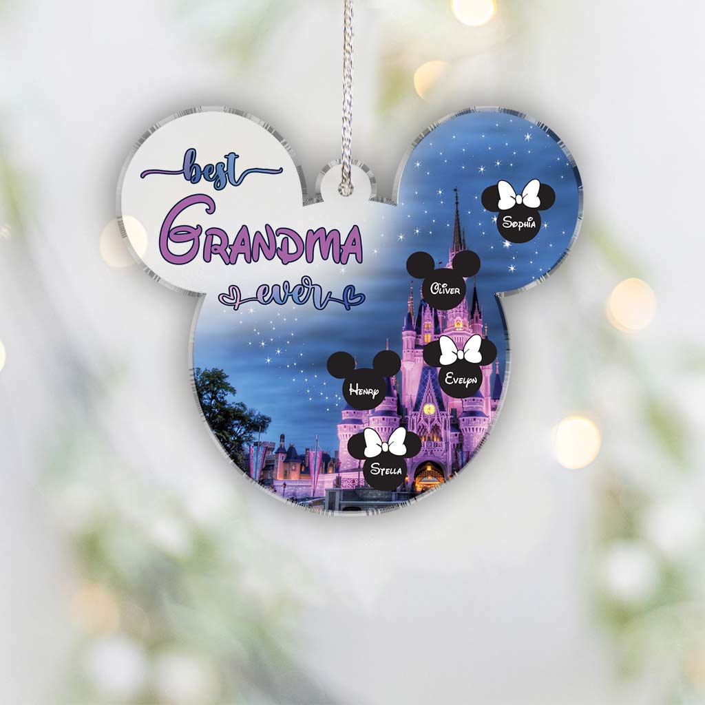 Personalized Transparent Christmas Ornament for Grandma | Custom Name Gift One-sided Ornament GradoCreations