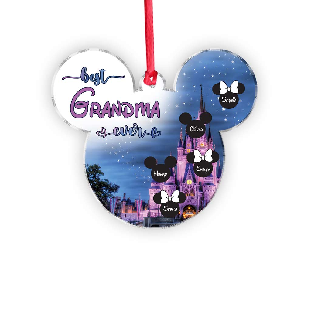 Personalized Transparent Christmas Ornament for Grandma | Custom Name Gift One-sided Ornament GradoCreations