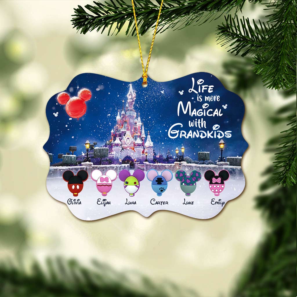 Personalized Christmas Ornament for Grandma with Grandkids Names - Custom Double-Sided Design Ornament GradoCreations
