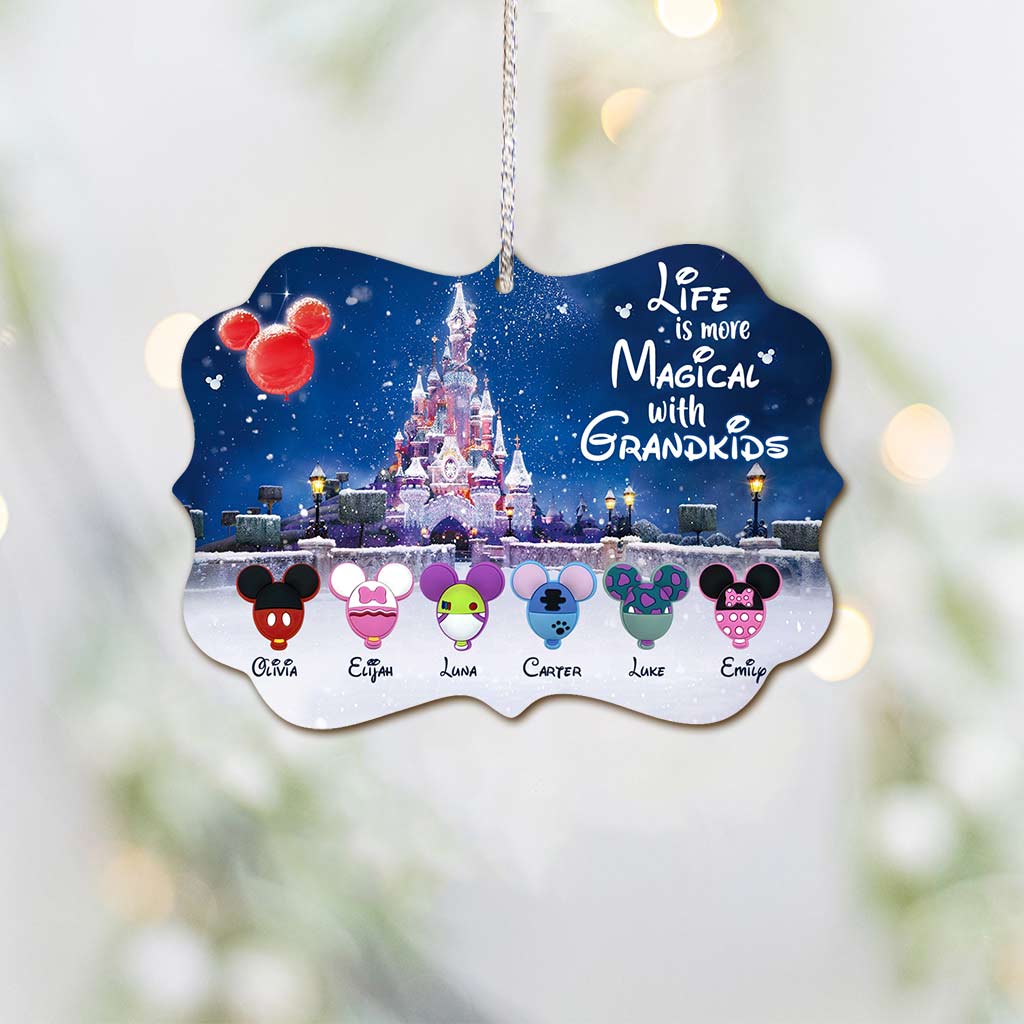 Personalized Christmas Ornament for Grandma with Grandkids Names - Custom Double-Sided Design Ornament GradoCreations