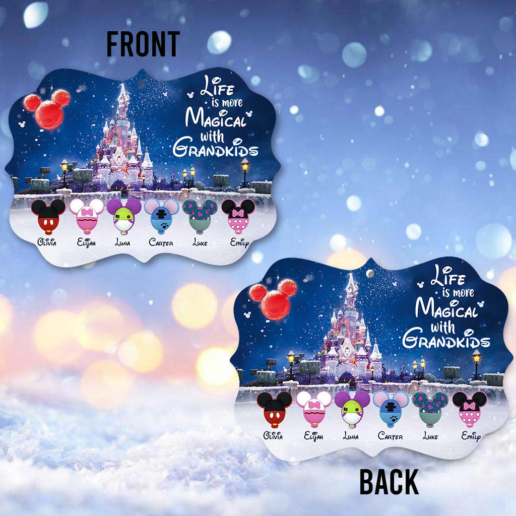 Personalized Christmas Ornament for Grandma with Grandkids Names - Custom Double-Sided Design Ornament GradoCreations