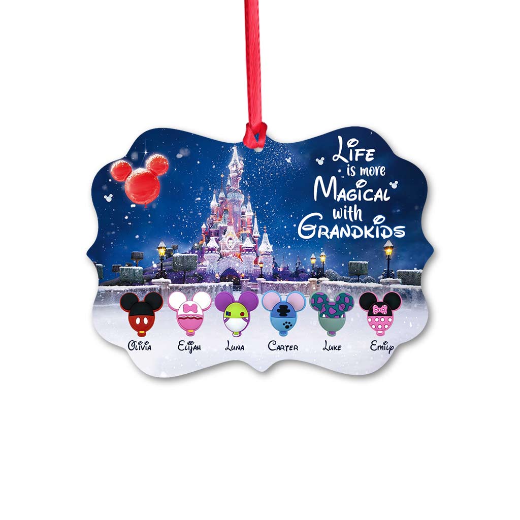 Personalized Christmas Ornament for Grandma with Grandkids Names - Custom Double-Sided Design Ornament GradoCreations